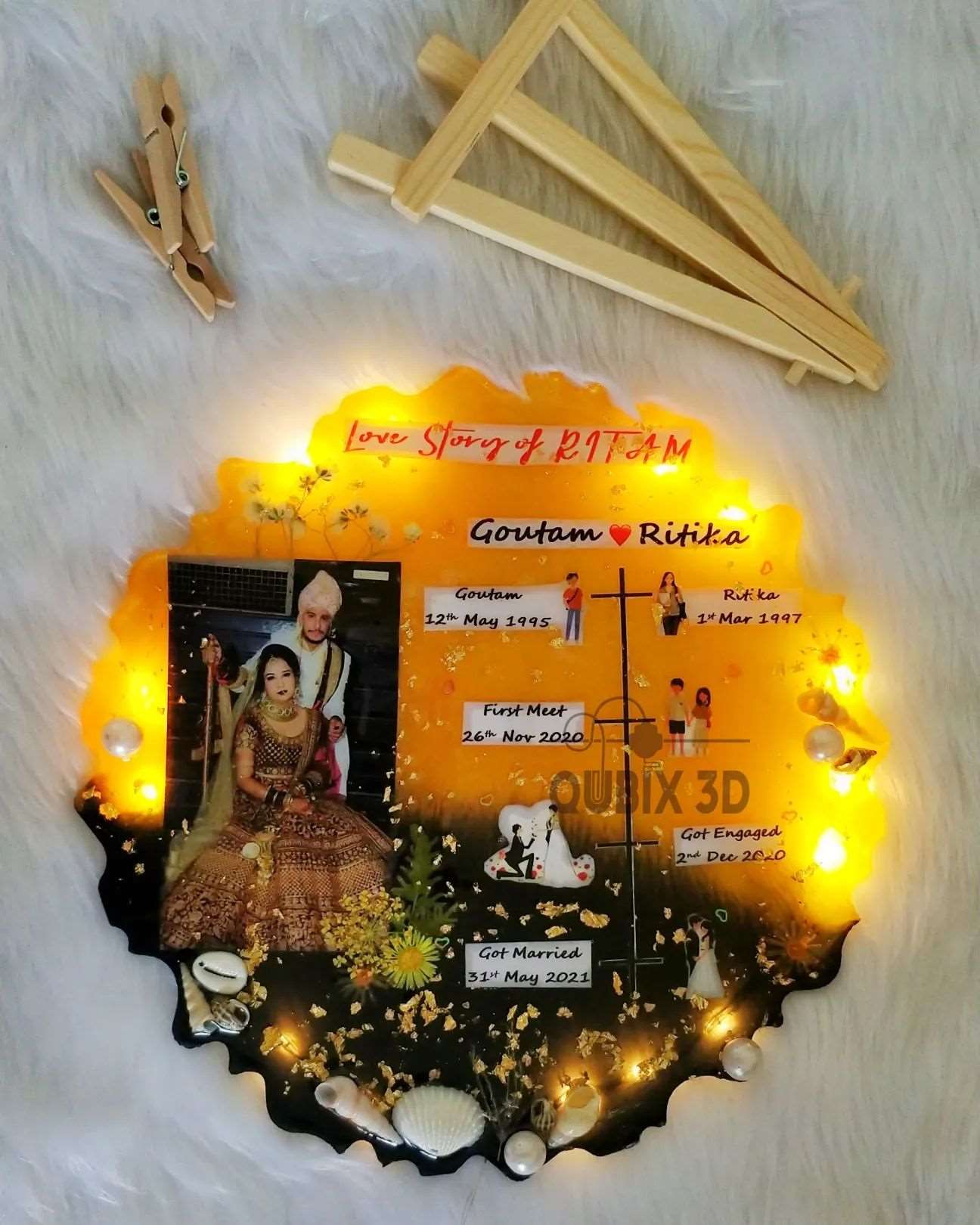 Qubix 3D Resin Frame with Color Combination and Shells