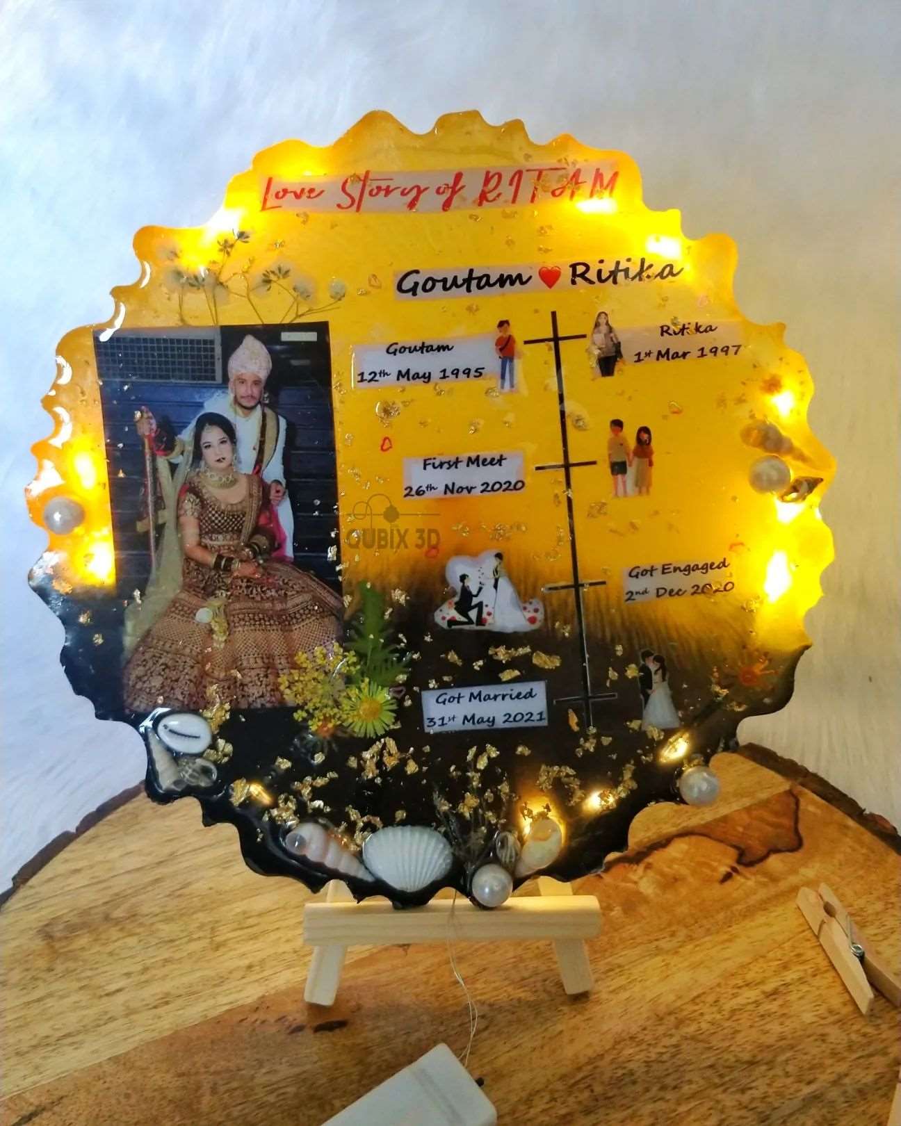 Qubix 3D Resin Frame with Color Combination and Shells