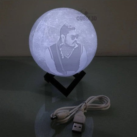 Qubix 3D Wireless 3D Moon lamp with photo and message