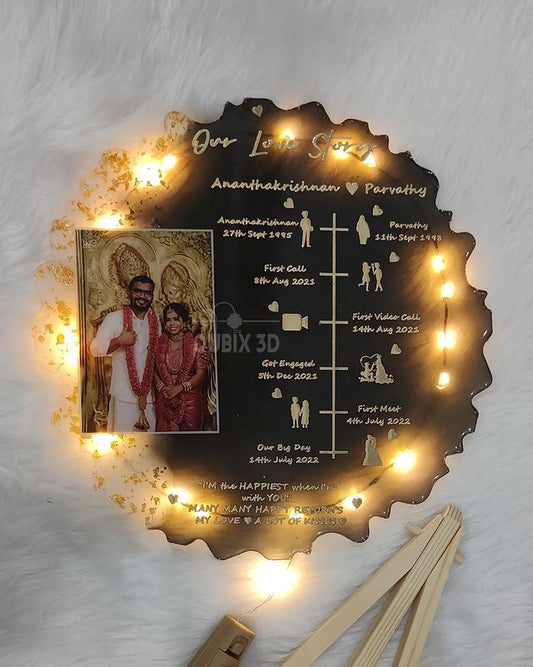 Qubix 3D Resin Frame with Embossed 3D Gold Metallic Letters