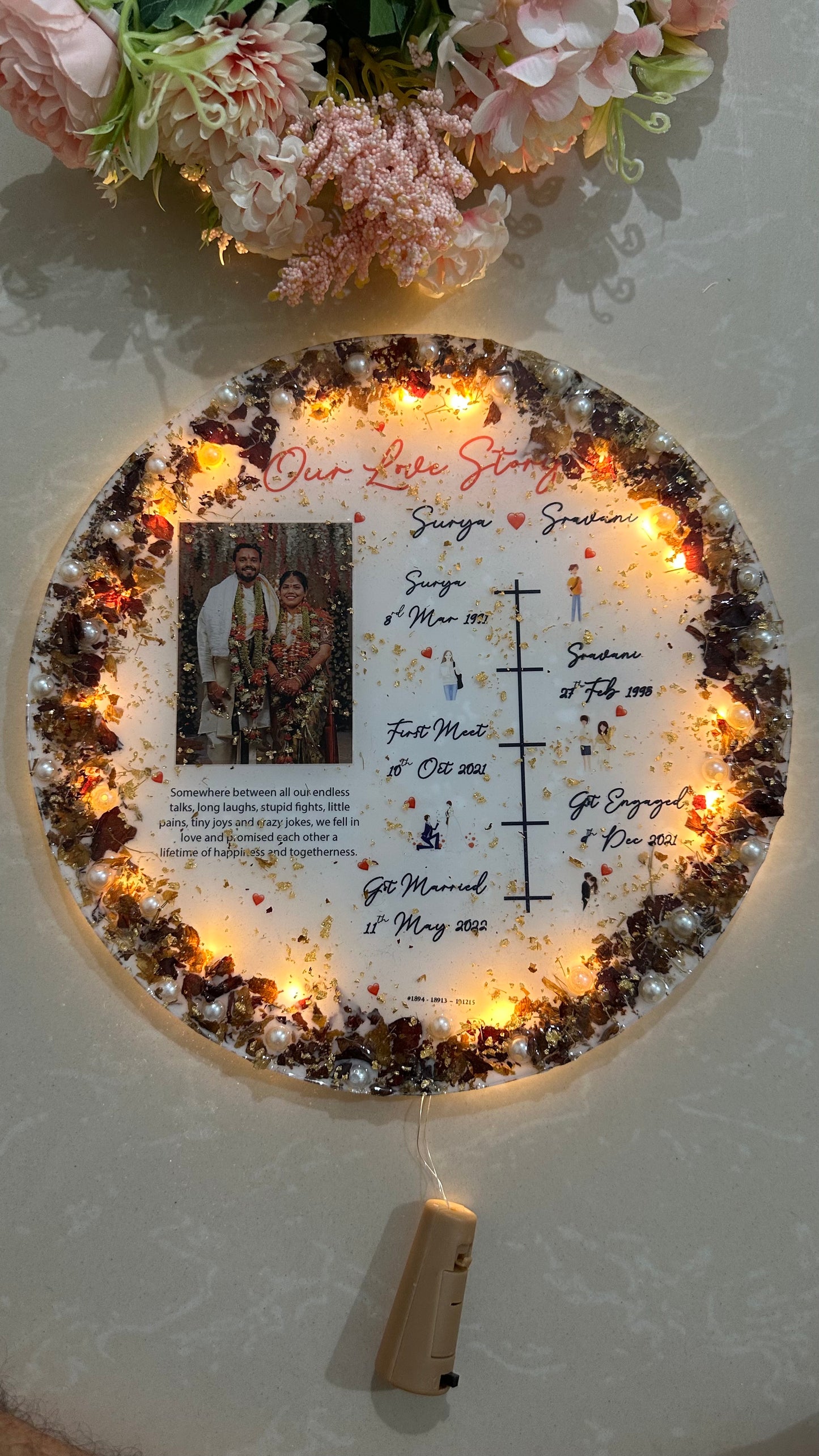 Qubix 3D Our Love Story Resin Frame - Garland Preservation