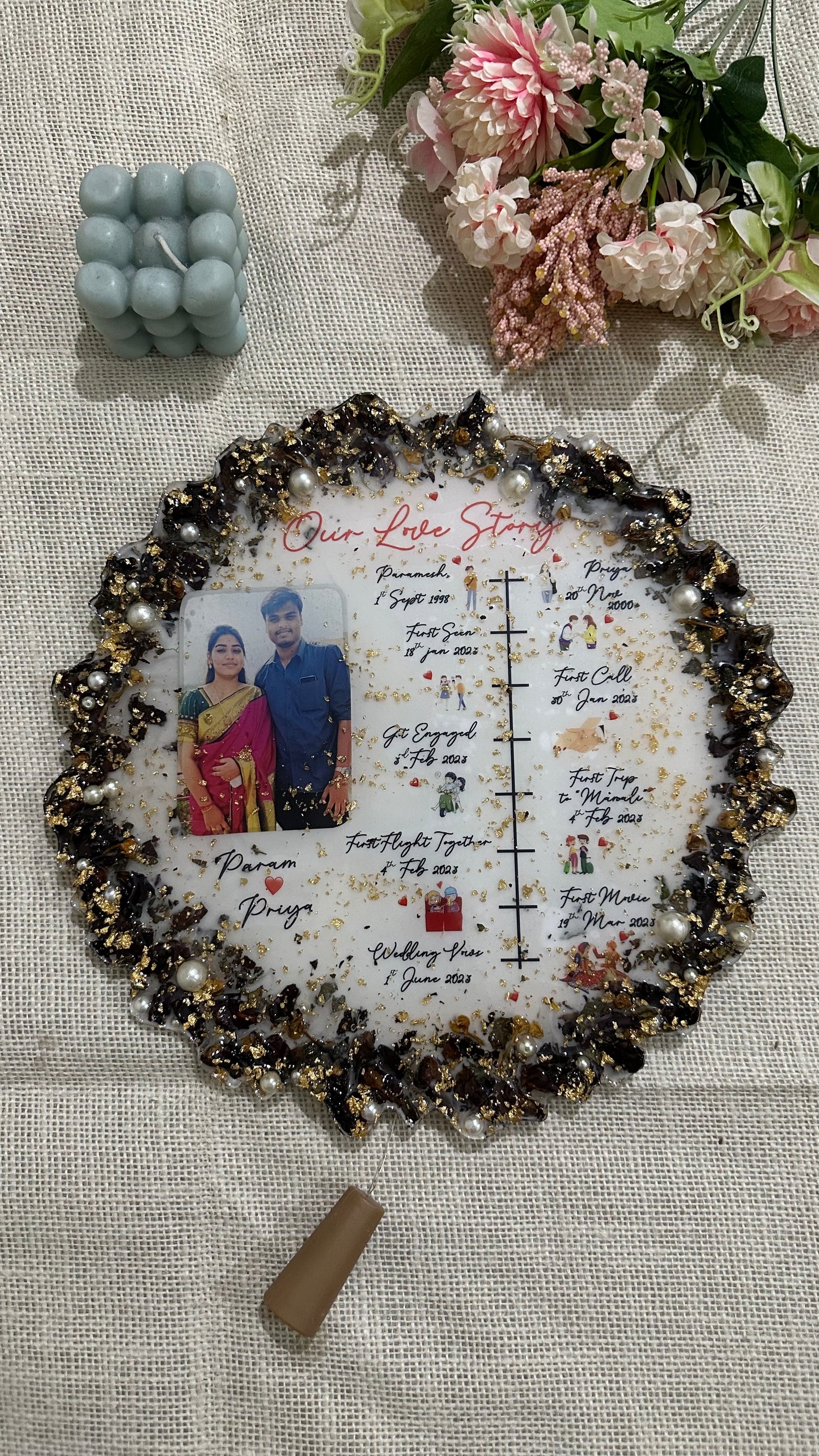 Qubix 3D Our Love Story Resin Frame - Garland Preservation