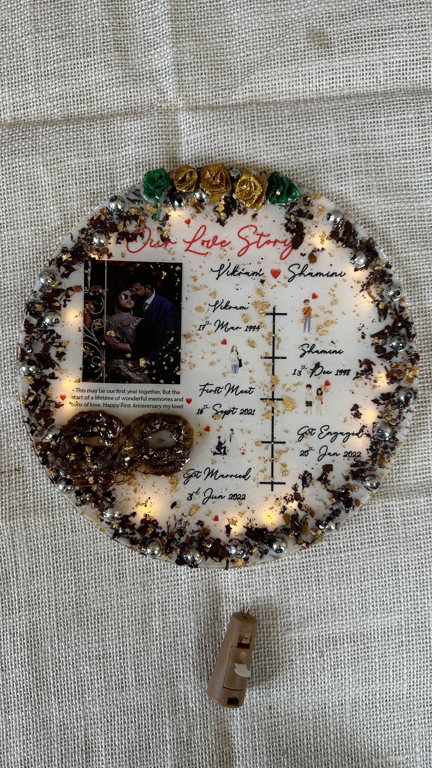 Qubix 3D Our Love Story Resin Frame - Garland Preservation