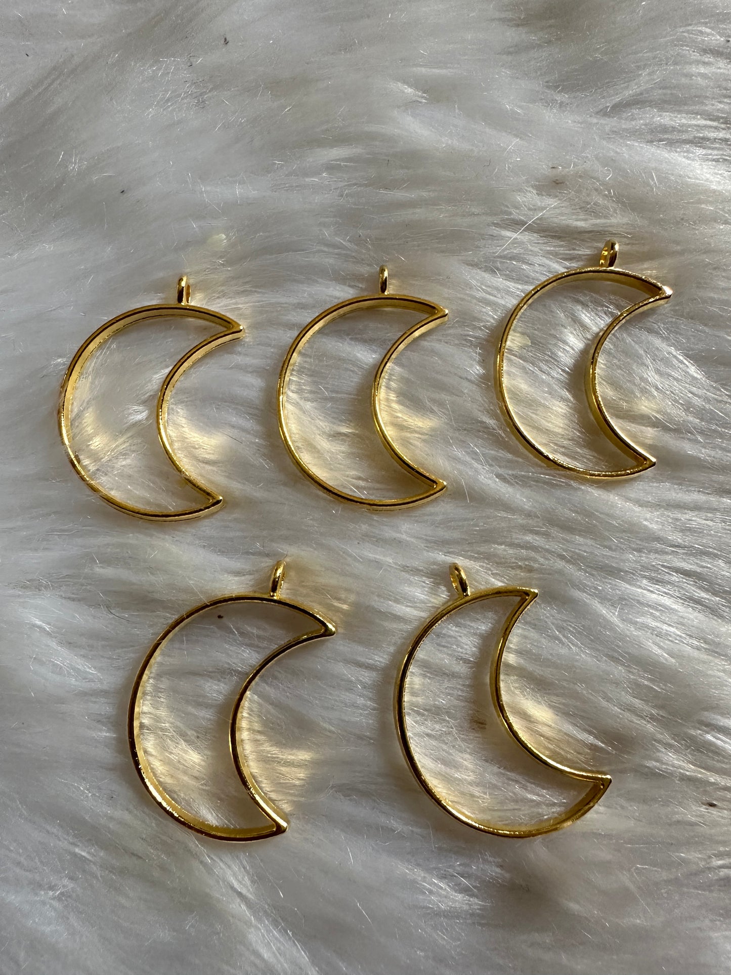 Gold Moon Bezels - 5 Pcs