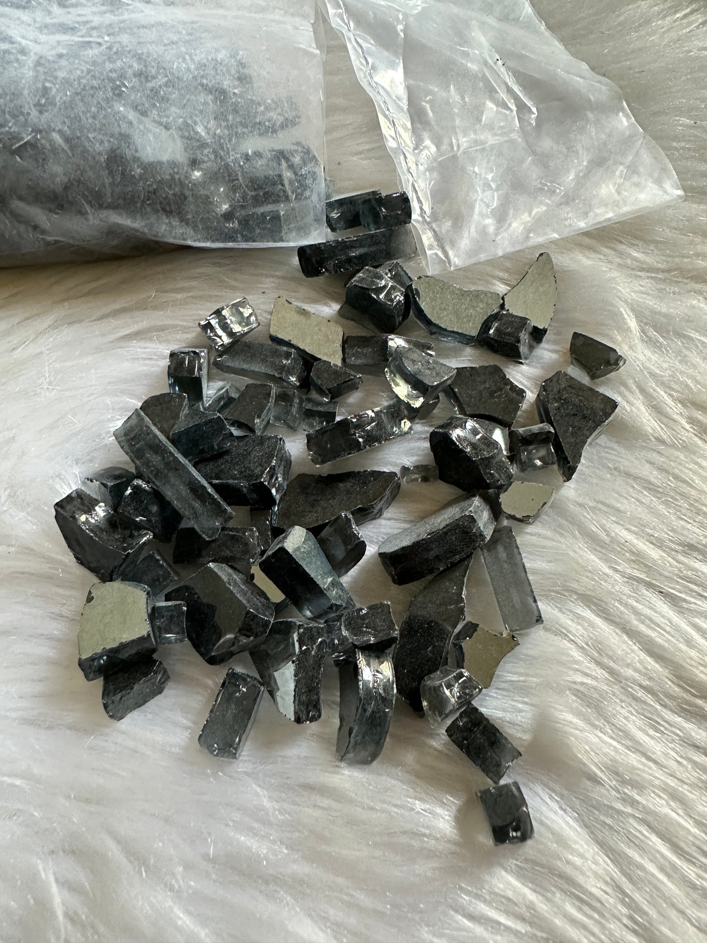 Black Reflective Crushed Glass