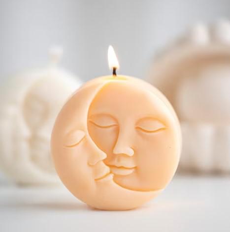 Moon Face Candle Mould