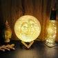Qubix 3D Wired Multi Color (16 Colors) with Remote - 3D Moon lamp with photo and message