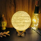 Qubix 3D Wired Single Color - 3D Moon lamp with photo and message