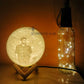 Qubix 3D Wired Single Color - 3D Moon lamp with photo and message